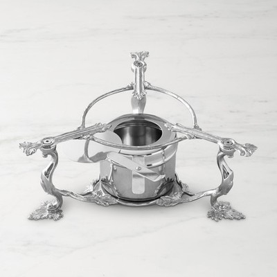 Ruffoni Opus Prima Hammered Stainless-Steel Warming Stand-Williams Sonoma|40431