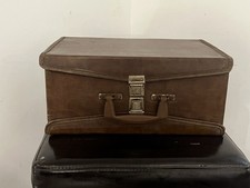 BROWN VINYL CASSETTE TAPE DOUBLE SIDED CARRYING CASE With tapes.