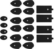 Belifu TENS Electrode Pads 20 PCS - Reusable Self-Adhesive Replacement Black 