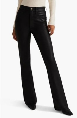 NWT Favorite Daughter Valentina Super High Rise Bootcut Jeans Black Obsidian 25