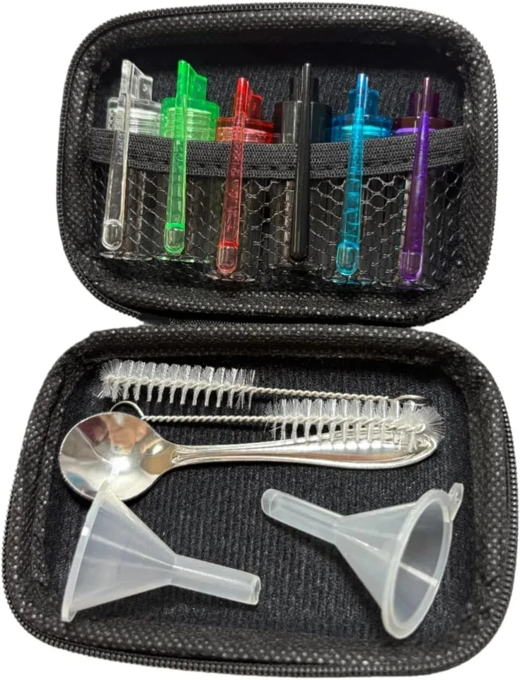 Contenedores de especias de viaje de 6 piezas con cuchara, mini botella dispensador de especias, vidrio a través Foto 4 de 4