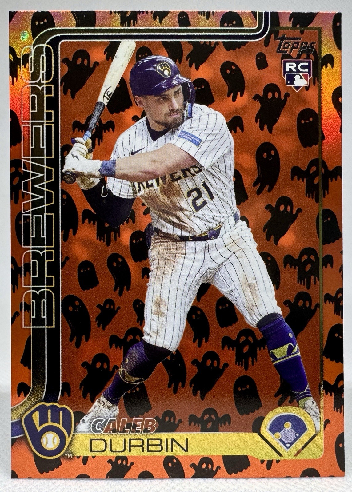 Caleb Durbin RC #US170 2025 Topps Update Series Halloween Ghost Foil Parallel SP