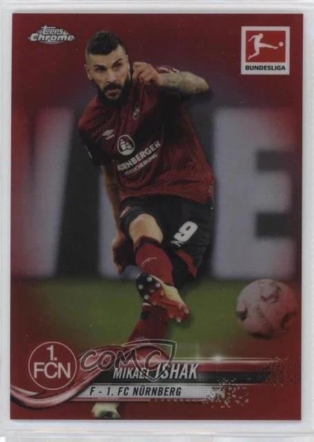 2018-19 Topps Chrome Bundesliga Red Refractor 8/10 Mikael Ishak #2 Rookie RC 6x6