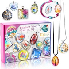 Glittery Garden Girls Jewelry Making Kit. Best Necklace Medium, Multi Colour 