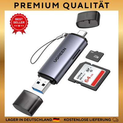 UGREEN Kartenleser USB C USB 3.0 2-in-1 Adapter SD und Micro SD Card Reader USB