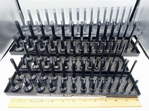 (4) Hansen Socket Trays *Lot Of 4* 1/2 Drive Metric 1/2 Drive SAE 3/8 Drive SAE