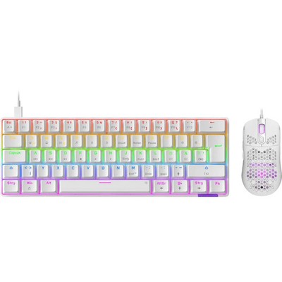 ISY IGB-1000 Tastatur & Maus Set Weiß Beleuchtet