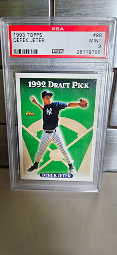 Topps 1993 Derek Jeter #98 Yankees Draft Pick Rookie Card PSA 9 Mint