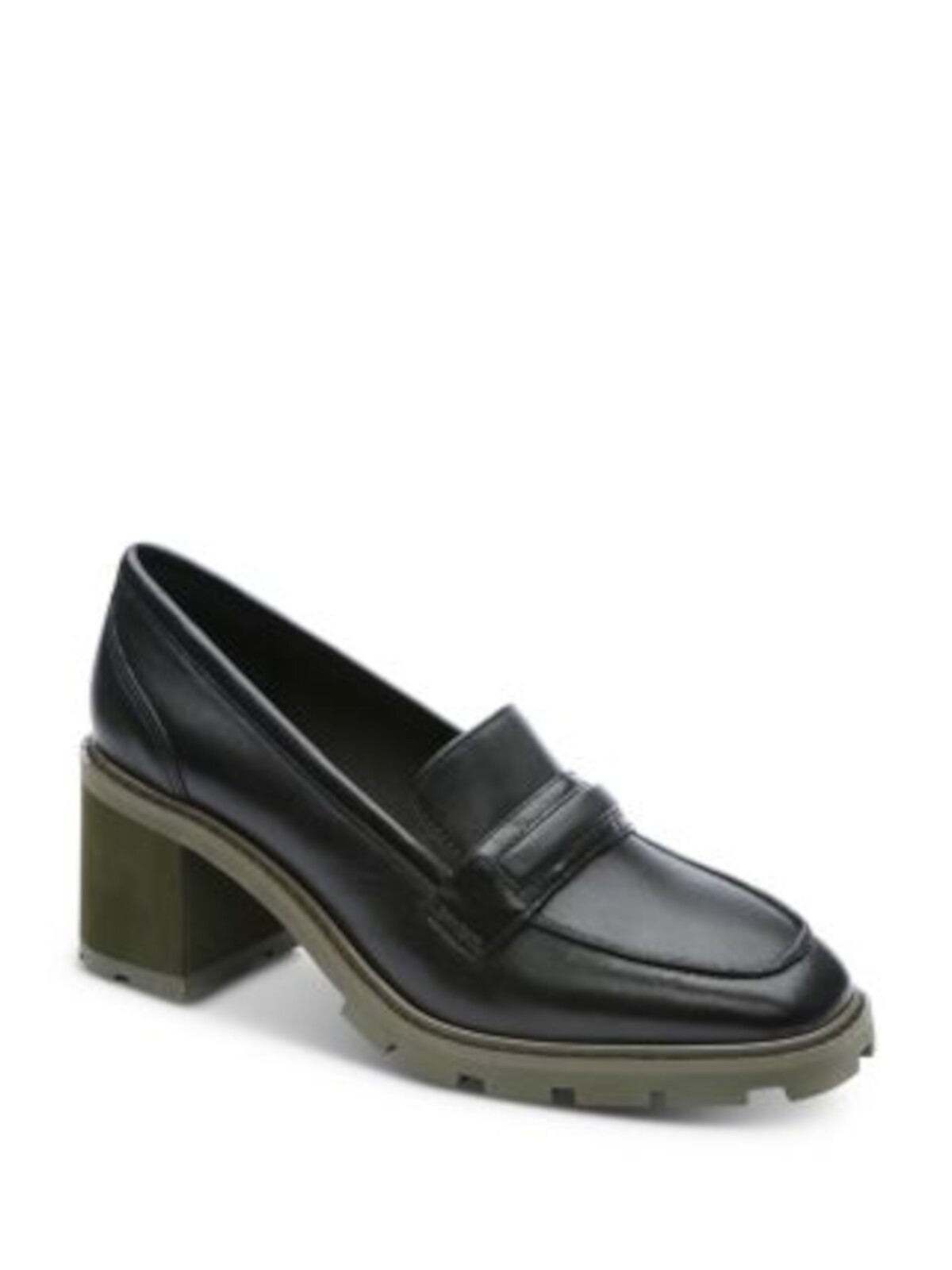SANCTUARY Womens Black Parkside Square Toe Slip On Leather Heeled Loafers 75 M 6390₽