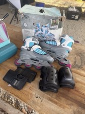 DBX Girls' Equinox Adjustable Inline Skate RollerBlades Teal Turquoise Gray 5-8
