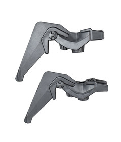 LEGO (2) Flat Silver Hero Factory Weapon Angled Blade - 2283 2236 2232 2191 6216