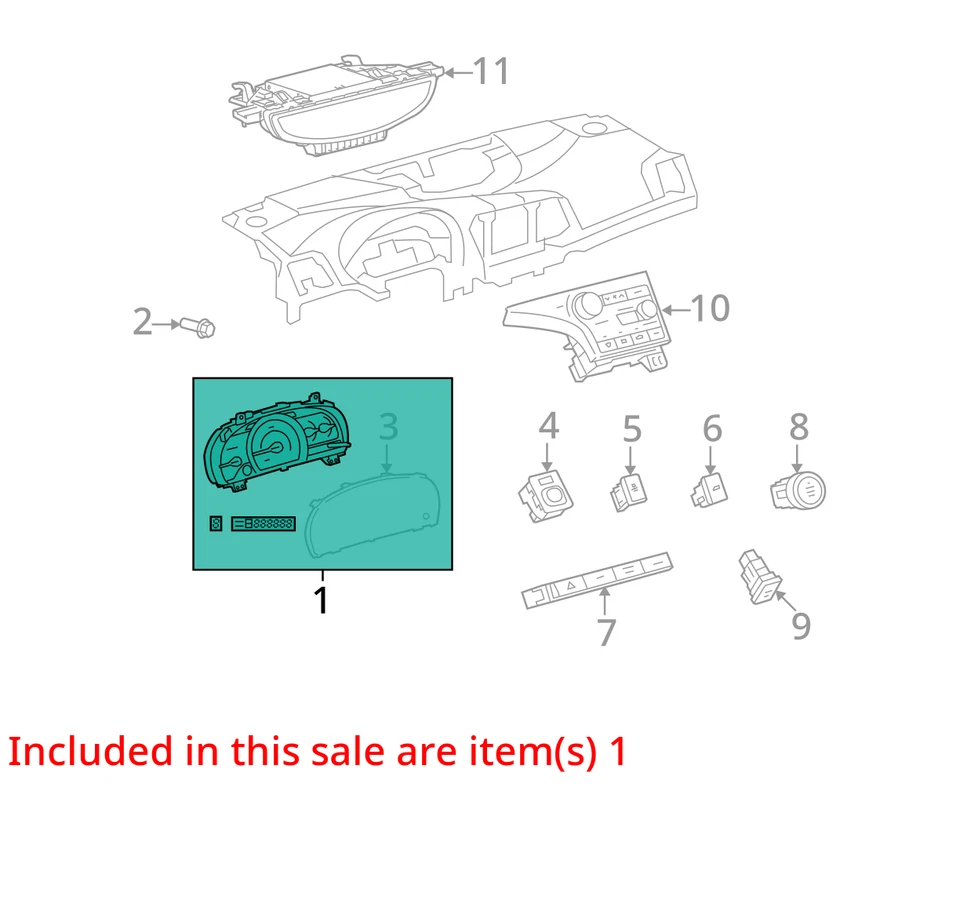 Cuadro de instrumentos velocímetro Toyota Venza 2013-2015 medidores 83800-0t131 MAHN3 Foto 3 de 4