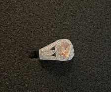 Women  s Sterling Silver 925 Citrine CZ Ring Size 7 A157