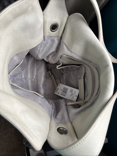 Michael Kors Astor Silver Studded Grey Cement Leather Large Hobo - Picture 6 of 13