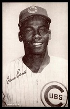 1962 Exhibits Statistics Back Baseball #20 Ernie Banks Portrait EX/MT