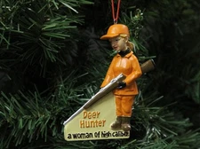 Woman, Female Deer Hunter Christmas Ornament