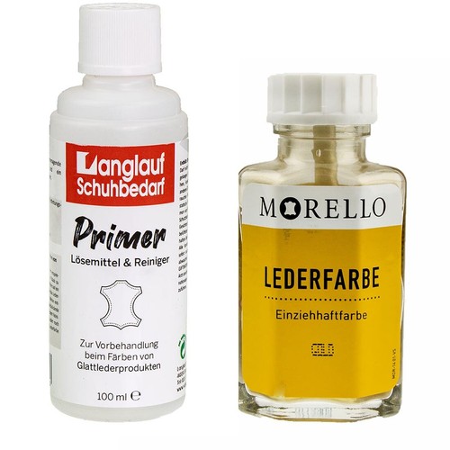 Morello Lederfarbe 40 ml + Langlauf Leder Reiniger + Primer 100ml im Set - Bild 11 von 15