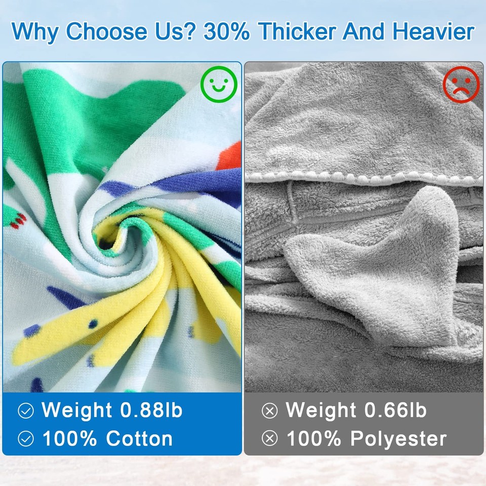 Beach Towels, Hooded Towels for , Dinosaur Poncho Towel Wrap, Premium