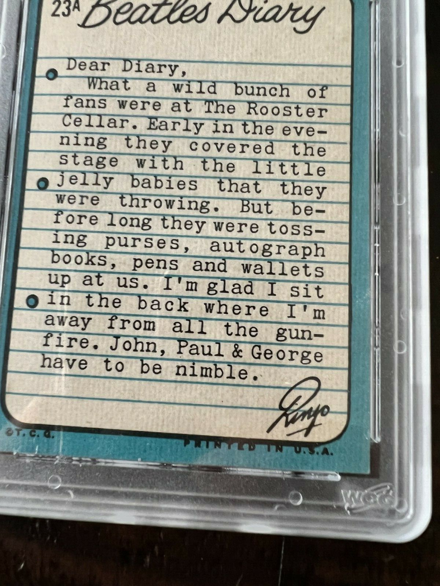 WCG 5 EX - THE BEATLES DIARY card #23A Topps 1964 John Lennon Paul