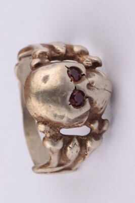 Ring 835 Sterling Silver WW1 wwI Snake WW2 wwII Skull Bones