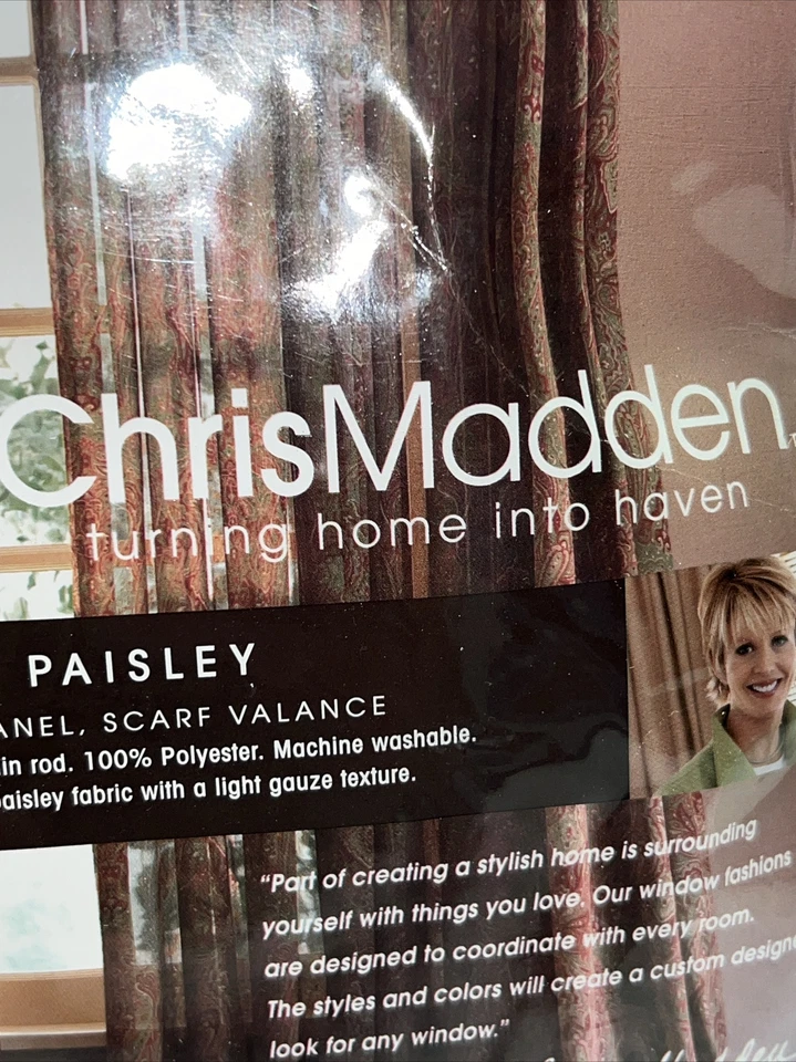 CHRIS MADDEN Lola пейсли шарф Valance 42w x 216L лот из 2 - Изображение 3 из 4