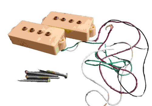 DiMarzio Model P Bass Pick-up Set Creme W/Nickel Poles DP 122 | eBay