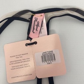 Agent Provocateur Janie Black Peach Thong AP3 Medium NWT
