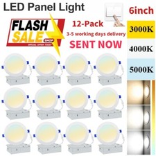 6-inch Recessed 3cct Dimmable Led Slim Panel Lights 122436-pack 12w 1080lm