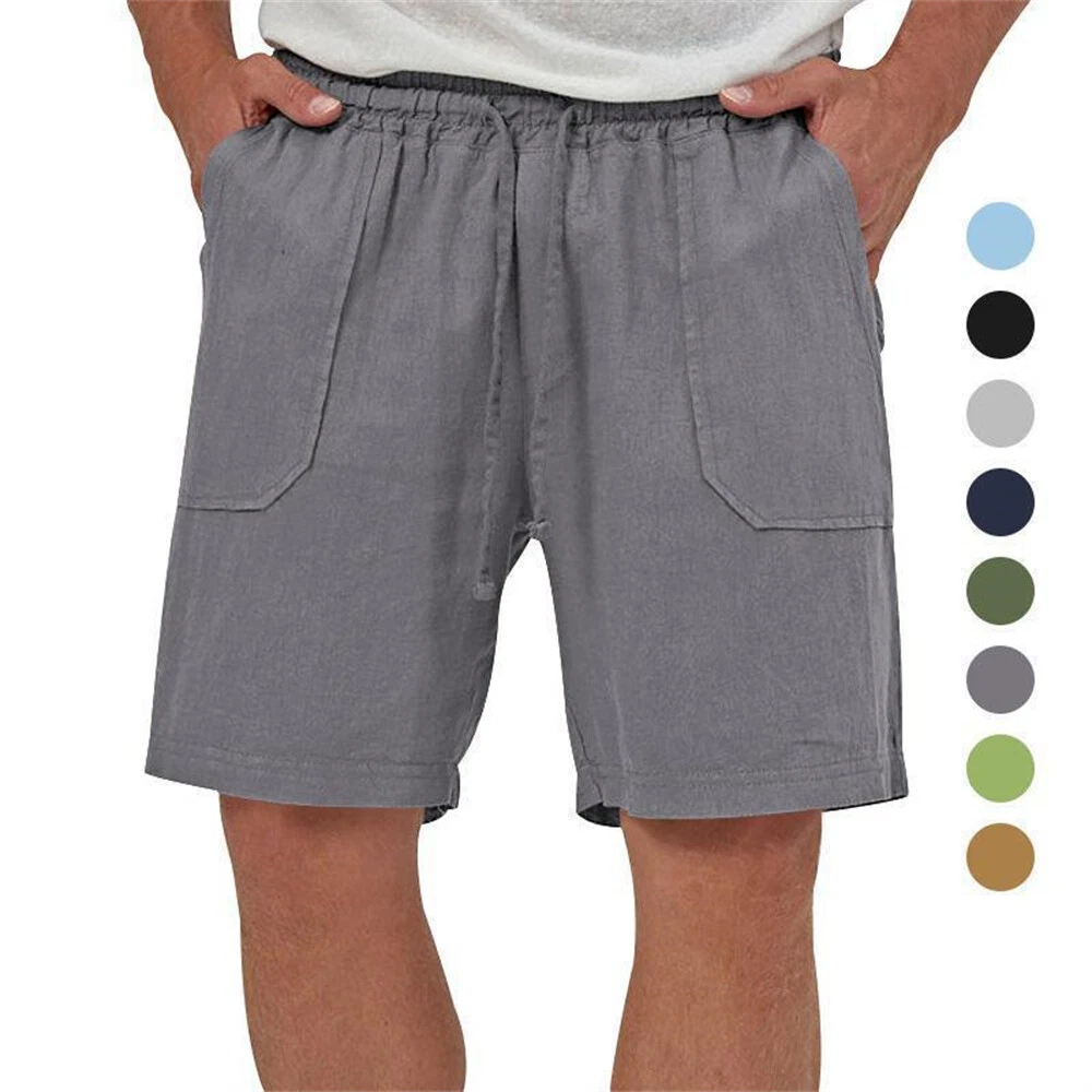 Men Linen Shorts Outdoor Casual Sport Summer Short Pants