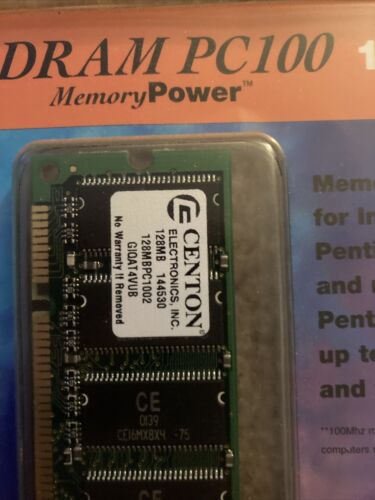 CENTON SDRAM PC100 128MB MEMORY POWER Module Pentium II & Pentium III PCs - Picture 2 of 4