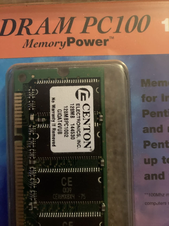 CENTON SDRAM PC100 128MB MEMORY POWER Module Pentium II & Pentium III PCs - Image 2 of 4