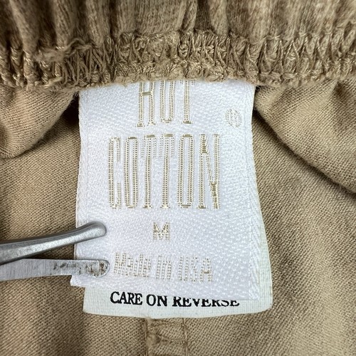 Hot Cotton Pants Pull-On Lounge Womens Medium Cotton Spandex Beige Comfort USA - Picture 3 of 10