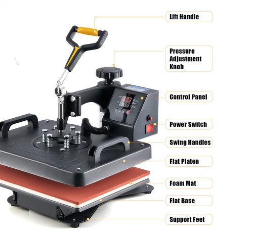 8 in1 Heat Press Machine Digital Transfer Sublimation Printer 30×38cm - Picture 3 of 9