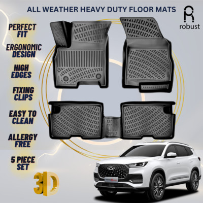 Floor Mats Liners For Chery Tiggo 8 2020-2025 All Weather Heavy Duty 3D Car Rugs