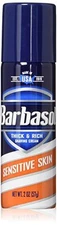 Barbasol Thick - Rich Shaving Cream, Sensitive Skin 2 oz (Pack of 4)