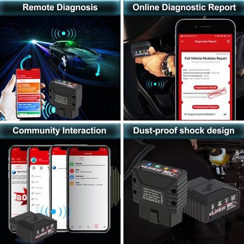 VLinker MC 4.0 Bluetooth Compatible con Android IOS OBDII Herramienta de Diagnóstico de Vehículos V2.2 - Imagen 10 de 11