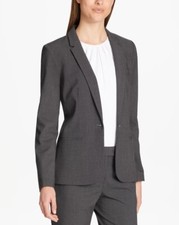 NEW CALVIN KLEIN GRAY CAREER JACKET BLAZER SIZE 16  129