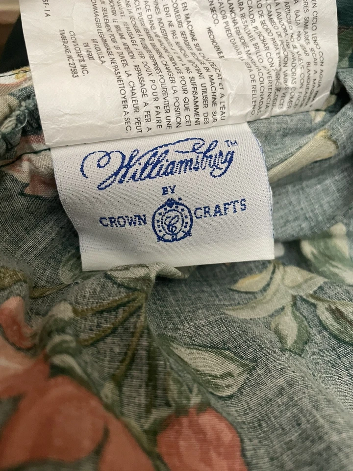 Funda de almohada vintage Williamsburg Crown Crafts tamaño king 2 cabaña Foto 4 de 4