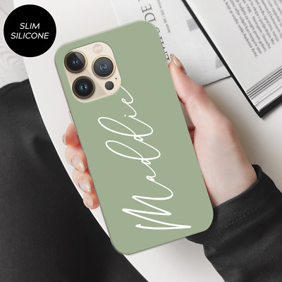 Personalisierte Handyhülle Pastell Name Silikon Cover für iPhone 11 12 13 14 15 XR