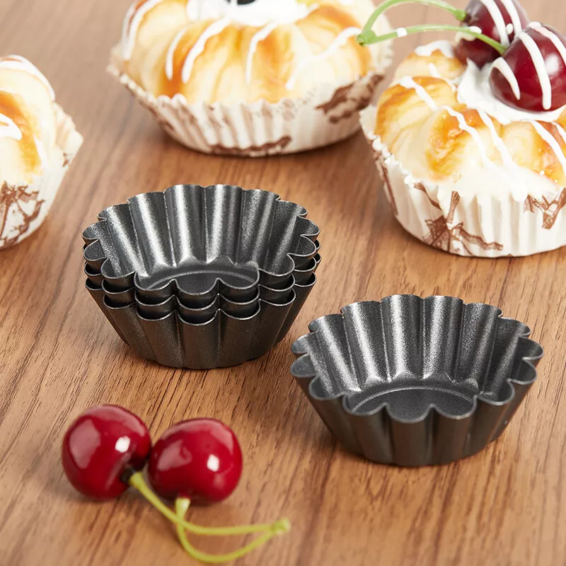 4Pcs lot Non stick Tart Quiche Flan Pan Mold Cupcake Egg Tart