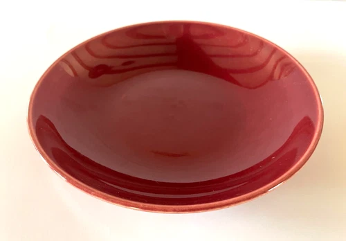 Universal Potteries Ballerina Ware COUPE Salad Soup BOWL Burgundy Red Vtg MCM