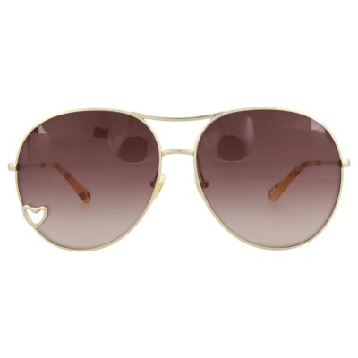 Chloe CH0028S Aviator Sunglasses Gold Gold Brown Womens | eBay
