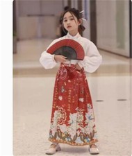 Kids Girls Chinese Traditional Hanfu Dress Ancient Cosplay Horse face skirt