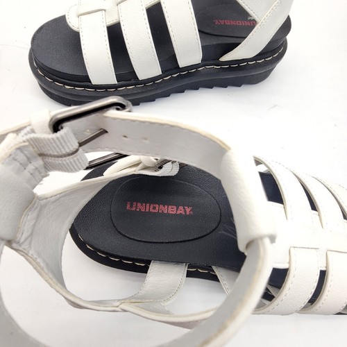 Union Bay Downtown Sandals White Strappy Shoes Womens Size 8 M Y2K Style - Picture 6 of 10