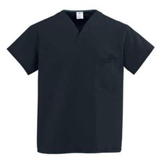 MEDLINE COMFORTEASE UNISEX SCRUB TOP/BLACK/910DKWL-CM