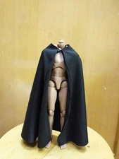 G4-3-1 1:6 Scale Black Handmade CLoak Cape Model For 12" PH HT Male Figure Body 