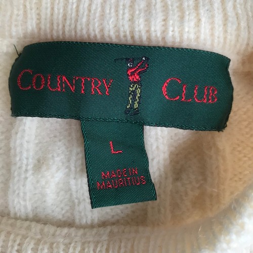 Country Club Vintage Pure New Wool Cream Knit Jumper Size Large - Bild 3 von 5