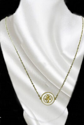 Handmade Necklace Fleur de Lis Laser Cut Charm Pendant on Stainless Steel Chain