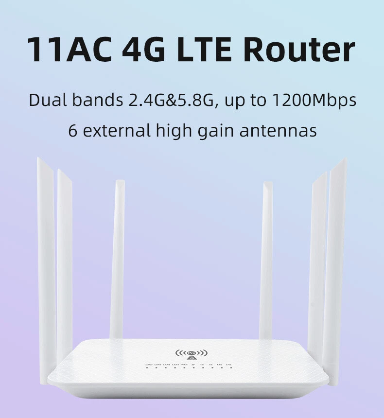 1200Mbps 3G/4G LTE Wifi Router Dualband Modem Mobile Hotspot Unlock SIM Card - Image 2 of 4