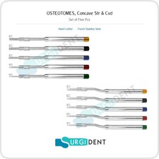 SINUS LIFT OSTEOTOMES SET CONCAVE STR & CVD DENTAL IMPLANT INSTRUMENT NEW CE